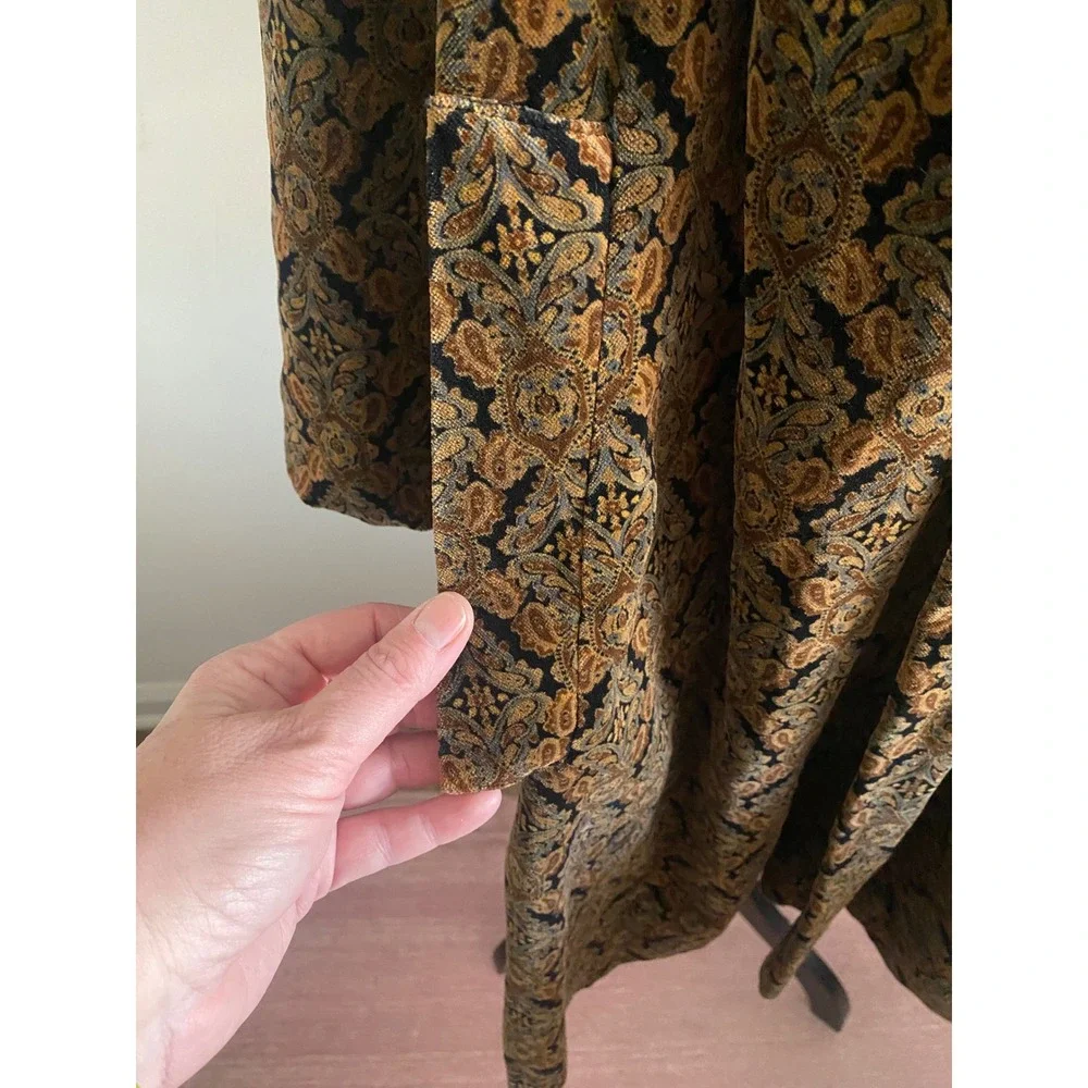 Vintage Velvet Burnout Paisley Kimono Jacket Womens Made‎ USA